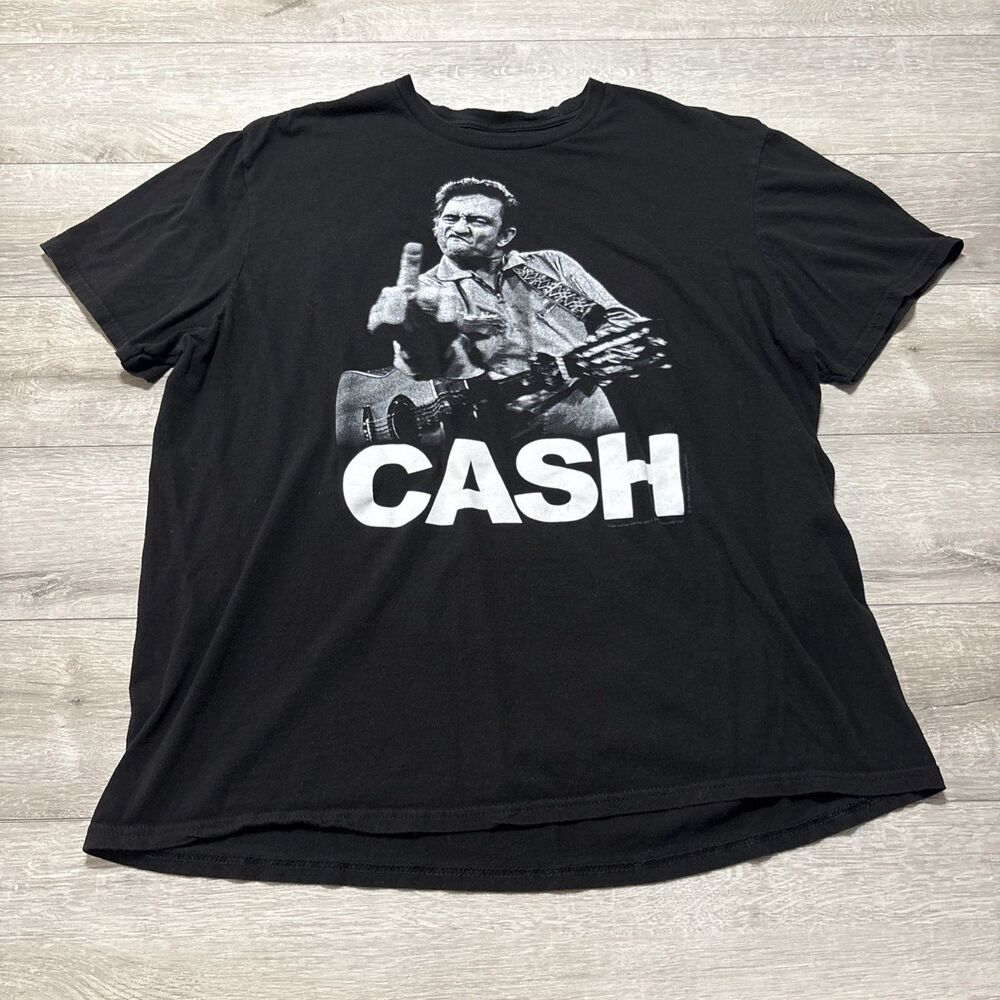 Johnny Cash Graphic T Shirt XXL Black Jim Marshall Clothing Band Music Tee